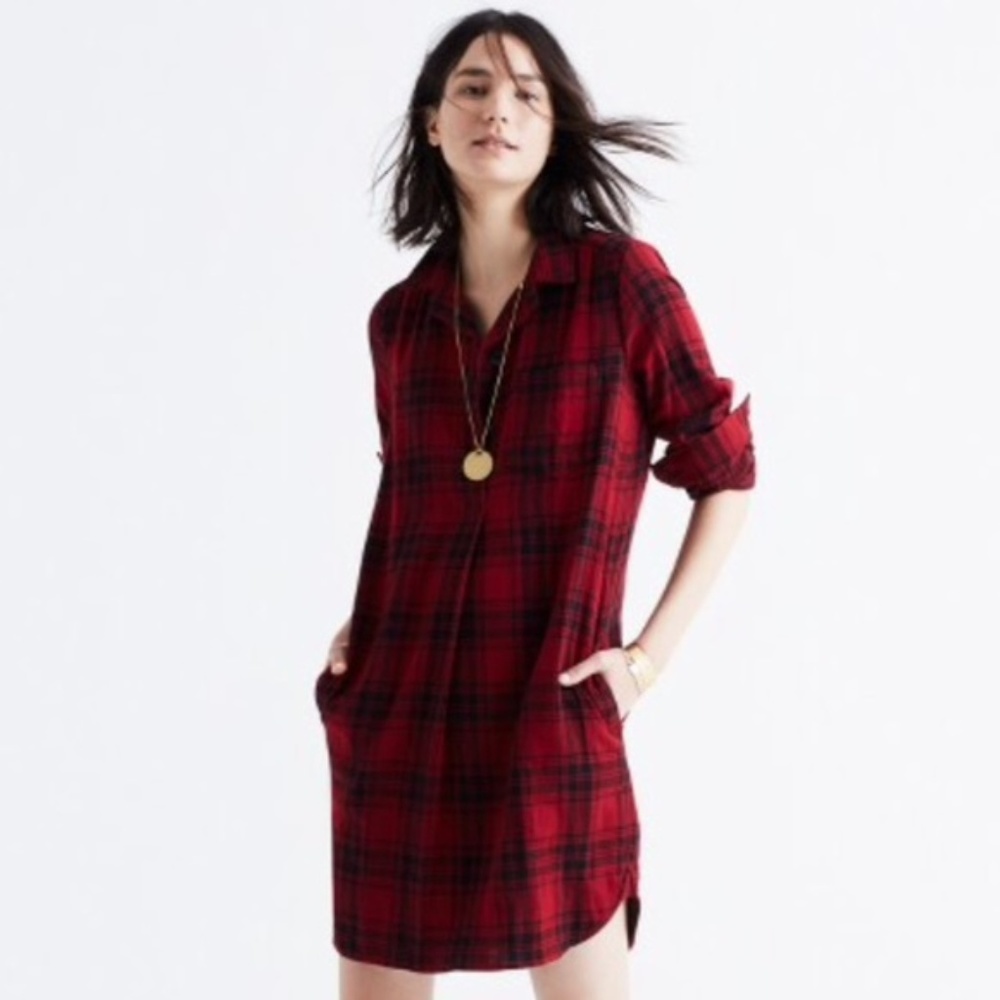 Madewell Latitude Shirtdress in Leland Plaid